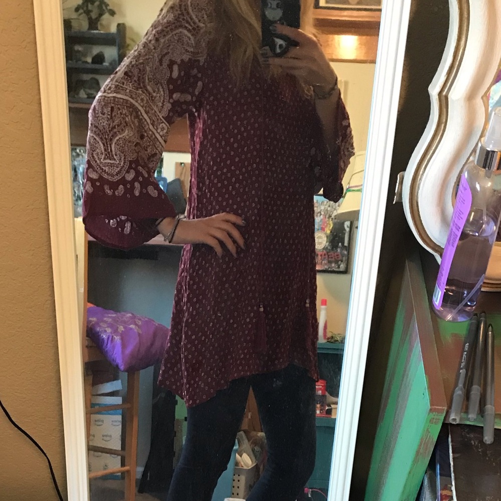 Boho red dress